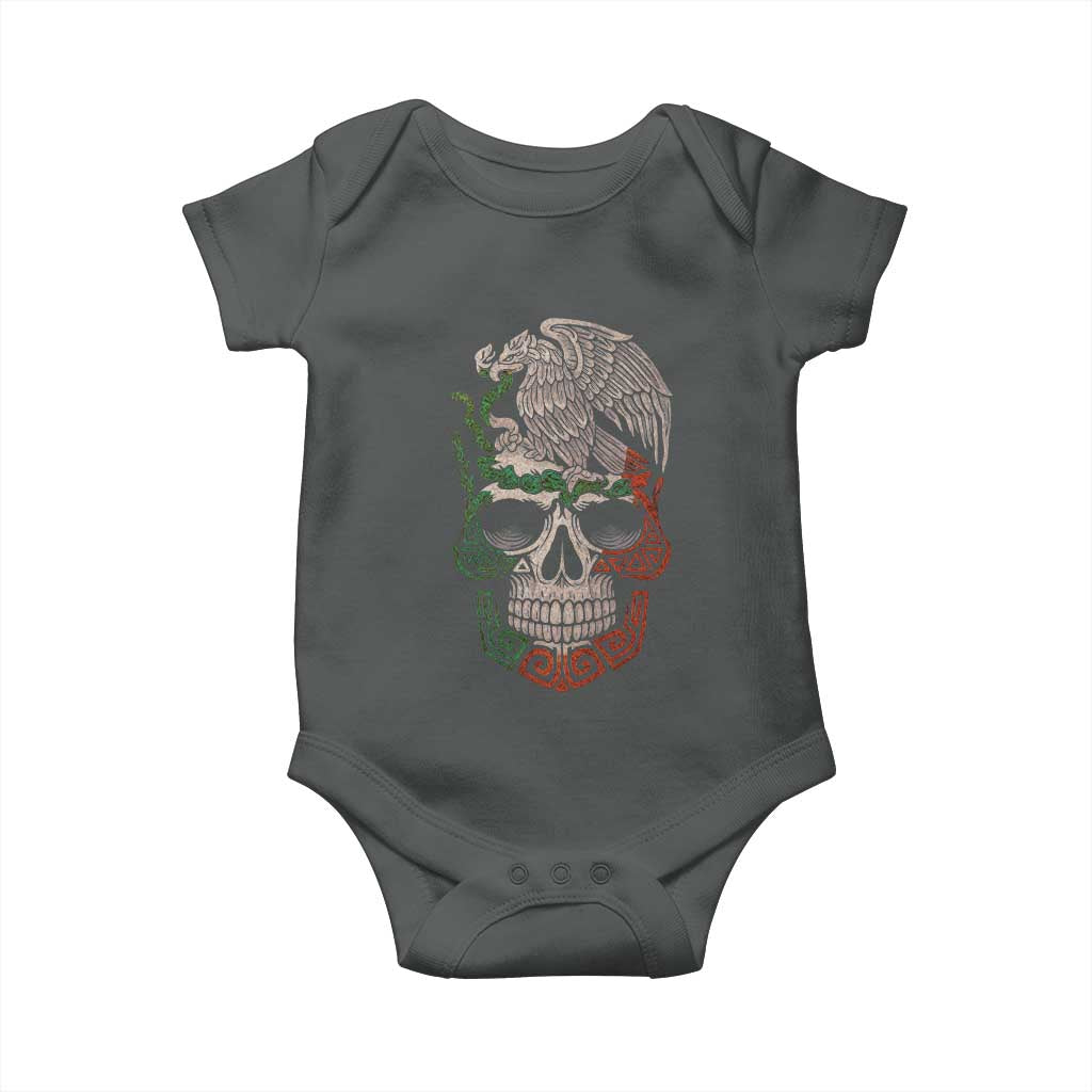 Mexico Coat of Arms Skull Baby Onesie Eagle Mexican Flag Mexico Heritage Roots - Wonder Print Shop