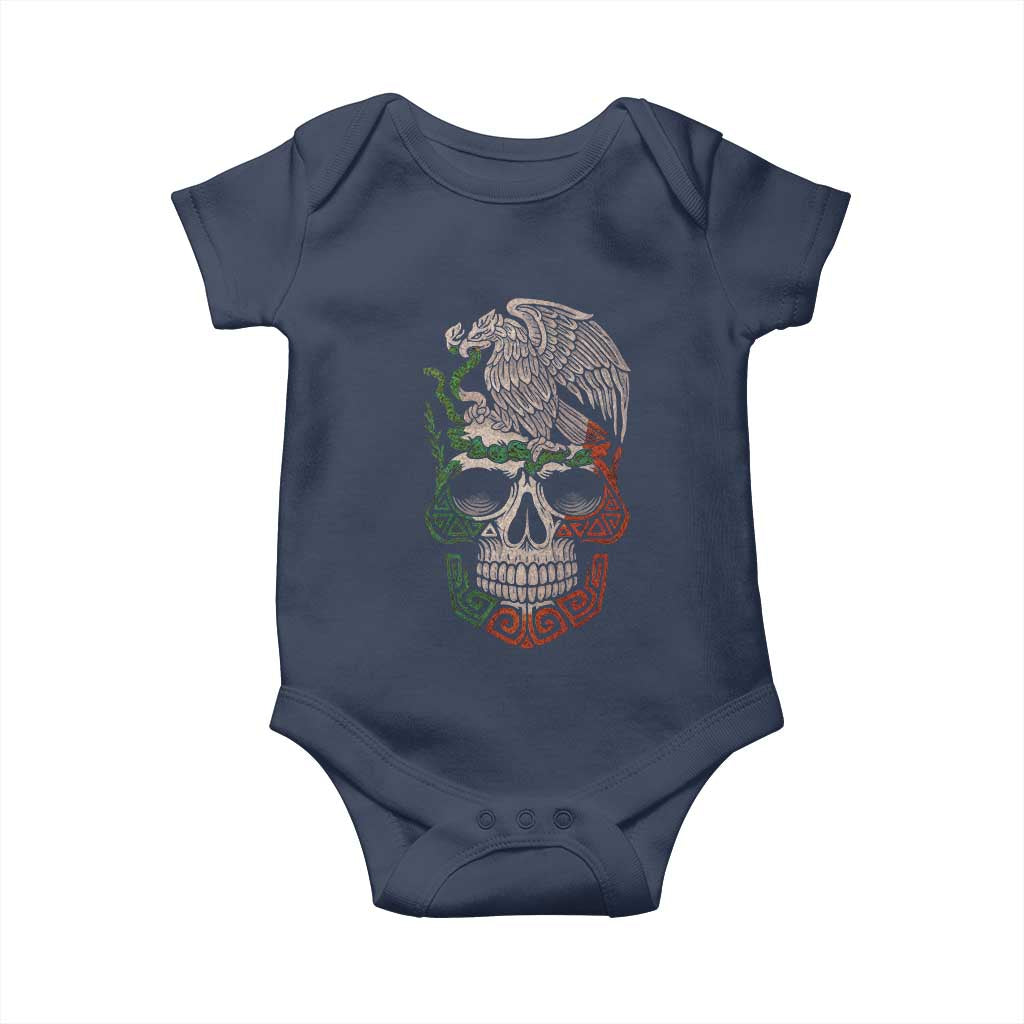 Mexico Coat of Arms Skull Baby Onesie Eagle Mexican Flag Mexico Heritage Roots - Wonder Print Shop