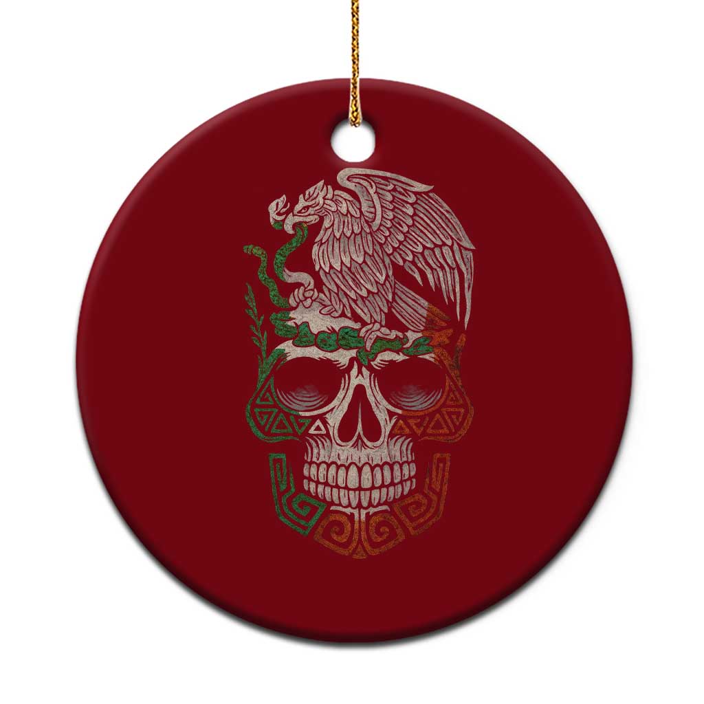 Mexico Coat of Arms Skull Ceramic Ornament Eagle Mexican Flag Mexico Heritage Roots - Wonder Print Shop