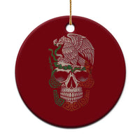 Mexico Coat of Arms Skull Ceramic Ornament Eagle Mexican Flag Mexico Heritage Roots - Wonder Print Shop
