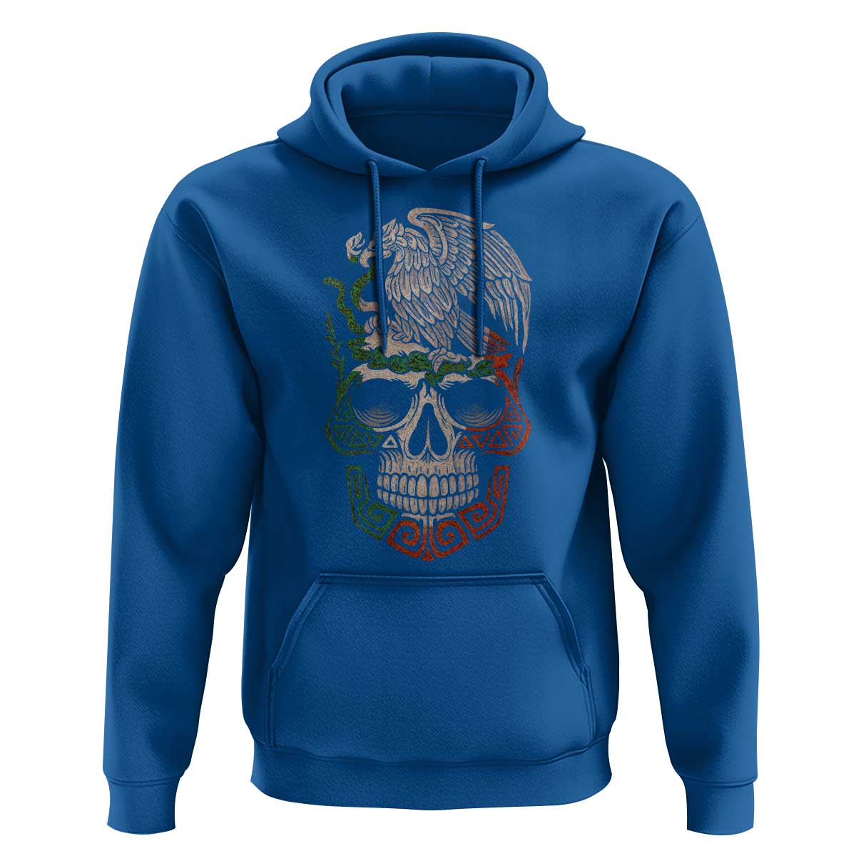 Mexico Coat of Arms Skull Hoodie Eagle Mexican Flag Mexico Heritage Roots - Wonder Print Shop