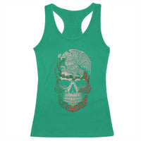 Mexico Coat of Arms Skull Racerback Tank Top Eagle Mexican Flag Mexico Heritage Roots - Wonder Print Shop