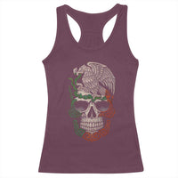 Mexico Coat of Arms Skull Racerback Tank Top Eagle Mexican Flag Mexico Heritage Roots - Wonder Print Shop