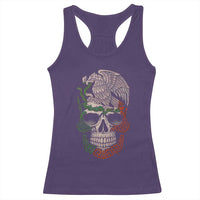 Mexico Coat of Arms Skull Racerback Tank Top Eagle Mexican Flag Mexico Heritage Roots - Wonder Print Shop