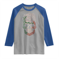 Mexico Coat of Arms Skull Raglan Shirt Eagle Mexican Flag Mexico Heritage Roots - Wonder Print Shop