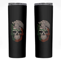 Mexico Coat of Arms Skull Skinny Tumbler Eagle Mexican Flag Mexico Heritage Roots - Wonder Print Shop