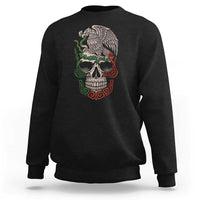 Mexico Coat of Arms Skull Sweatshirt Eagle Mexican Flag Mexico Heritage Roots - Wonder Print Shop