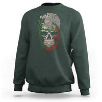 Mexico Coat of Arms Skull Sweatshirt Eagle Mexican Flag Mexico Heritage Roots - Wonder Print Shop