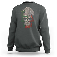 Mexico Coat of Arms Skull Sweatshirt Eagle Mexican Flag Mexico Heritage Roots - Wonder Print Shop