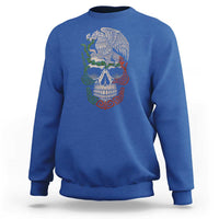 Mexico Coat of Arms Skull Sweatshirt Eagle Mexican Flag Mexico Heritage Roots - Wonder Print Shop