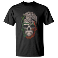 Mexico Coat of Arms Skull T Shirt Eagle Mexican Flag Mexico Heritage Roots - Wonder Print Shop