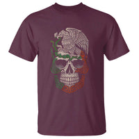 Mexico Coat of Arms Skull T Shirt Eagle Mexican Flag Mexico Heritage Roots - Wonder Print Shop