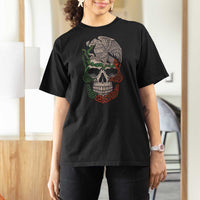 Mexico Coat of Arms Skull T Shirt For Women Eagle Mexican Flag Mexico Heritage Roots - Wonder Print Shop
