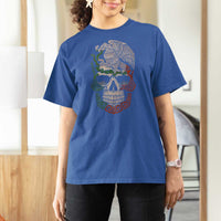 Mexico Coat of Arms Skull T Shirt For Women Eagle Mexican Flag Mexico Heritage Roots - Wonder Print Shop