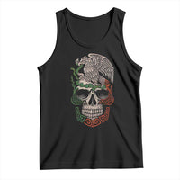 Mexico Coat of Arms Skull Tank Top Eagle Mexican Flag Mexico Heritage Roots - Wonder Print Shop