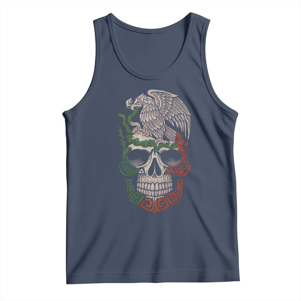 Mexico Coat of Arms Skull Tank Top Eagle Mexican Flag Mexico Heritage Roots - Wonder Print Shop