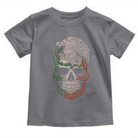 Mexico Coat of Arms Skull Toddler T Shirt Eagle Mexican Flag Mexico Heritage Roots - Wonder Print Shop