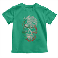 Mexico Coat of Arms Skull Toddler T Shirt Eagle Mexican Flag Mexico Heritage Roots - Wonder Print Shop