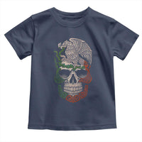 Mexico Coat of Arms Skull Toddler T Shirt Eagle Mexican Flag Mexico Heritage Roots - Wonder Print Shop