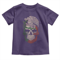 Mexico Coat of Arms Skull Toddler T Shirt Eagle Mexican Flag Mexico Heritage Roots - Wonder Print Shop