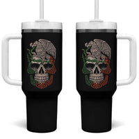 Mexico Coat of Arms Skull Tumbler With Handle Eagle Mexican Flag Mexico Heritage Roots - Wonder Print Shop