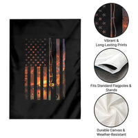 American Flag Fishing Garden Flag Fish Fisher Fisherman Fishing Rod Sunset - Wonder Print Shop