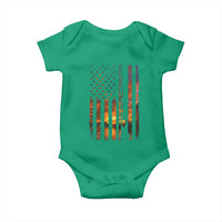 American Flag Fishing Baby Onesie Fish Fisher Fisherman Fishing Rod Sunset - Wonder Print Shop