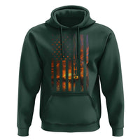 American Flag Fishing Hoodie Fish Fisher Fisherman Fishing Rod Sunset - Wonder Print Shop