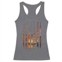 American Flag Fishing Racerback Tank Top Fish Fisher Fisherman Fishing Rod Sunset - Wonder Print Shop