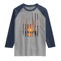 American Flag Fishing Raglan Shirt Fish Fisher Fisherman Fishing Rod Sunset - Wonder Print Shop