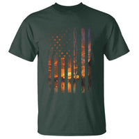 American Flag Fishing T Shirt Fish Fisher Fisherman Fishing Rod Sunset - Wonder Print Shop