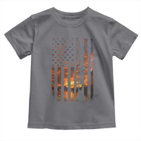 American Flag Fishing Toddler T Shirt Fish Fisher Fisherman Fishing Rod Sunset - Wonder Print Shop