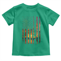 American Flag Fishing Toddler T Shirt Fish Fisher Fisherman Fishing Rod Sunset - Wonder Print Shop