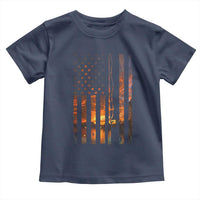 American Flag Fishing Toddler T Shirt Fish Fisher Fisherman Fishing Rod Sunset - Wonder Print Shop