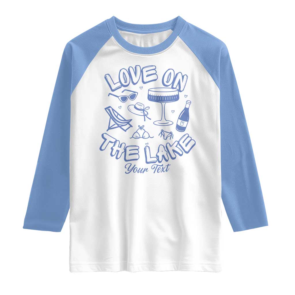 Love on the Lake Bachelorette Raglan Shirt Custom Camp Bach Party - Wonder Print Shop