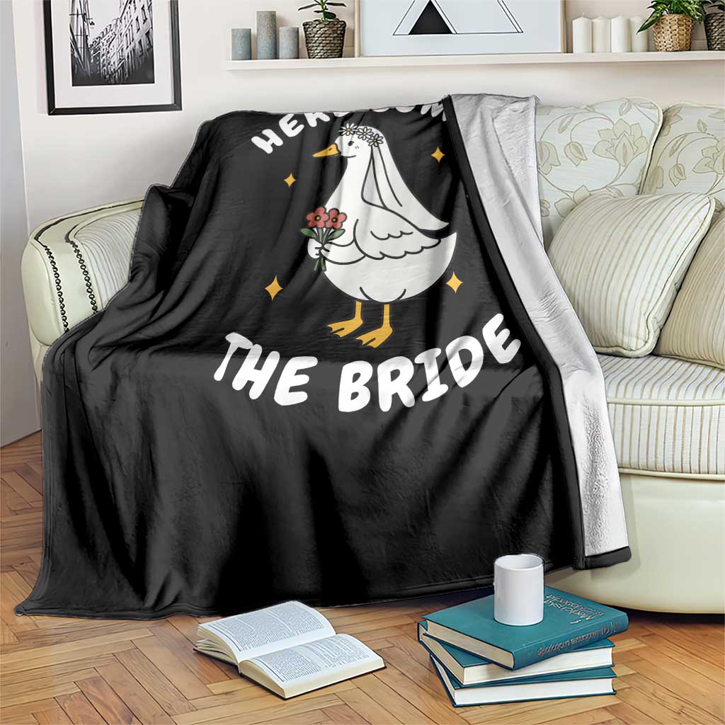 Silly Goose Bride Throw Blanket Funny Goose Lovers - Wonder Print Shop
