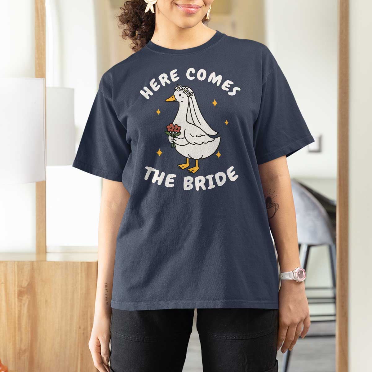 Silly Goose Bride T Shirt For Women Funny Goose Lovers - Wonder Print Shop