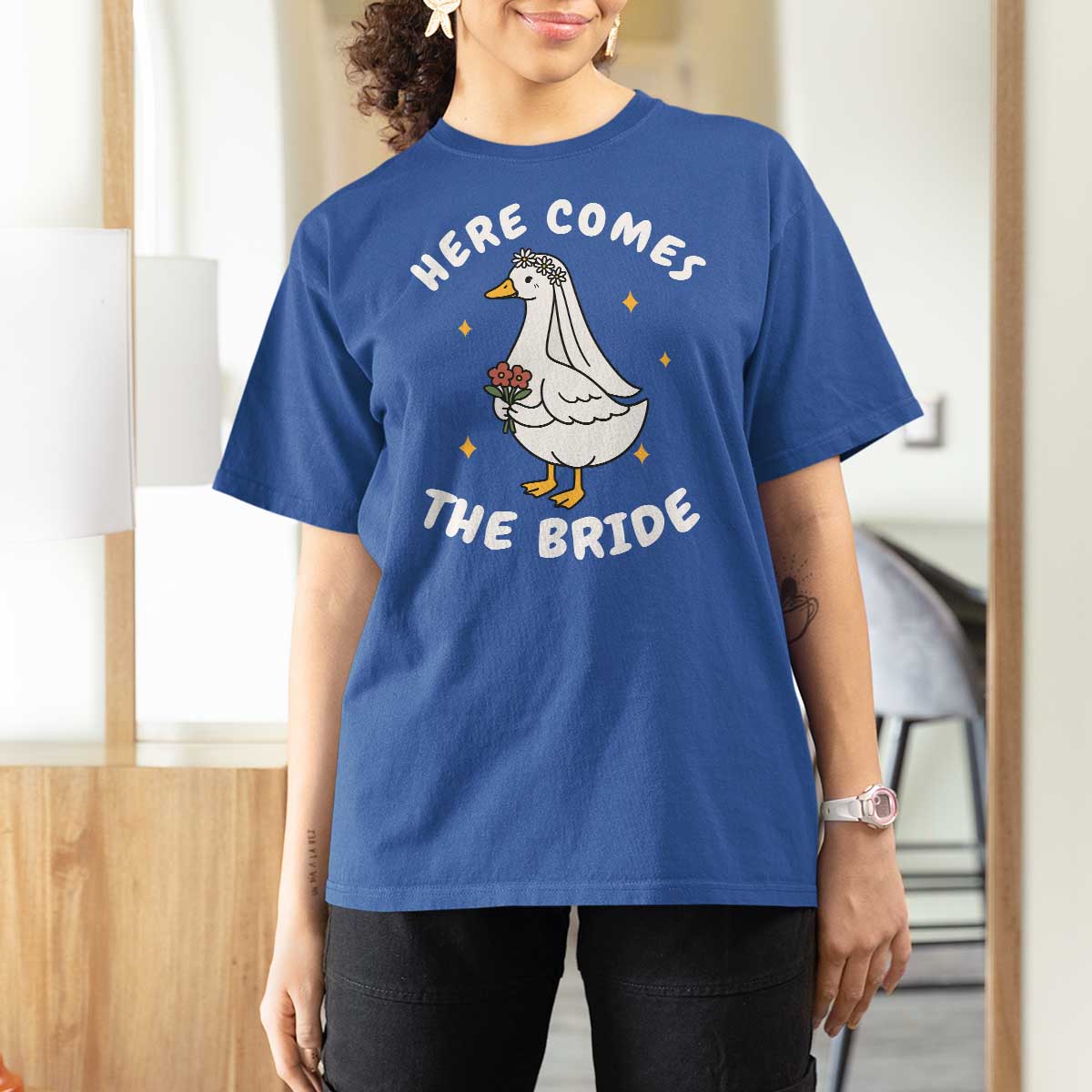 Silly Goose Bride T Shirt For Women Funny Goose Lovers - Wonder Print Shop