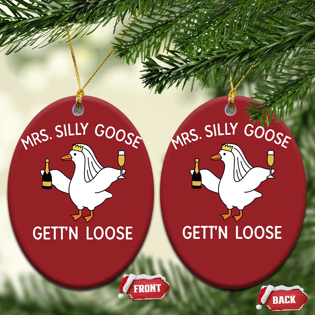 Mrs. Silly Goose Bride Christmas Ornament Funny Goose Lovers - Wonder Print Shop