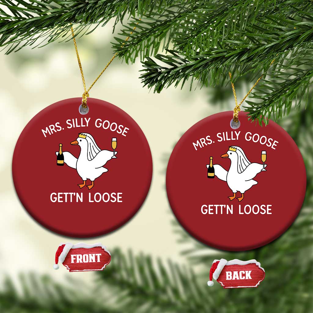 Mrs. Silly Goose Bride Christmas Ornament Funny Goose Lovers - Wonder Print Shop