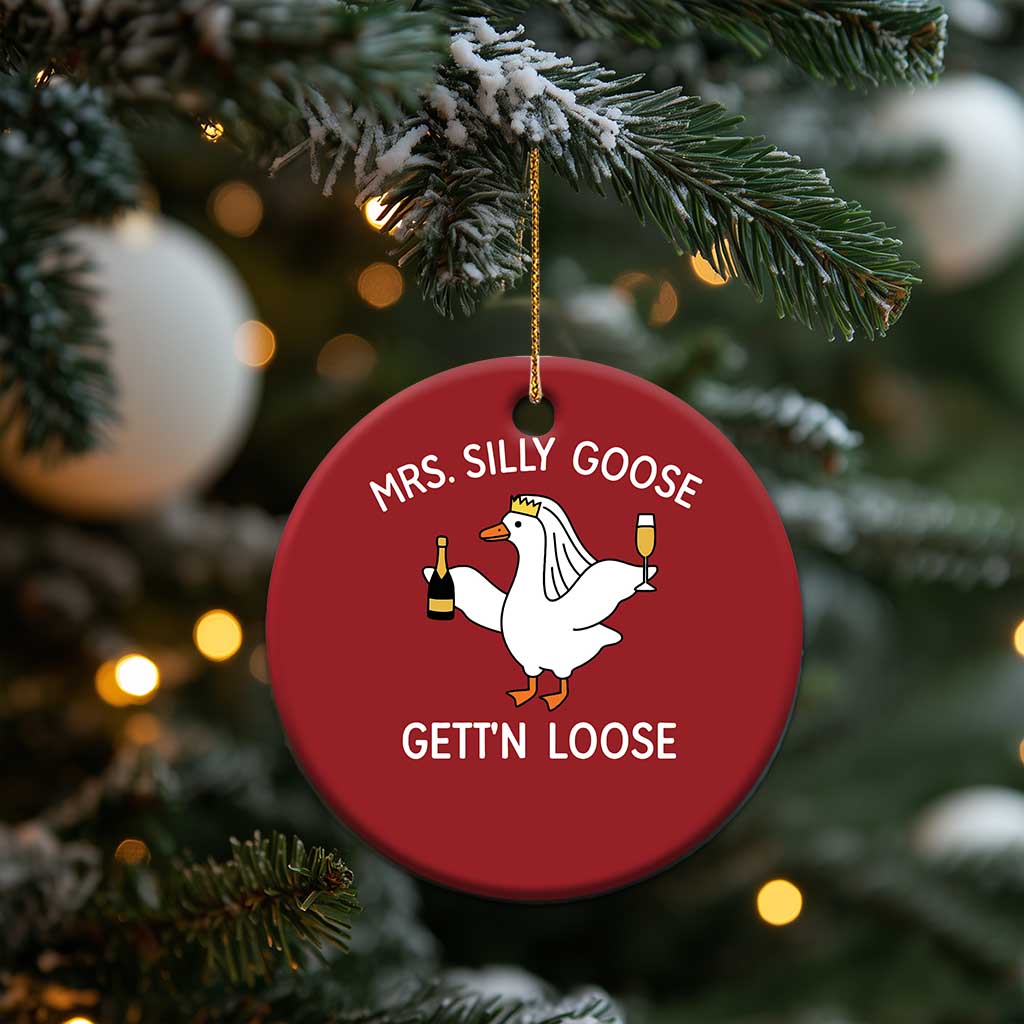 Mrs. Silly Goose Bride Christmas Ornament Funny Goose Lovers - Wonder Print Shop