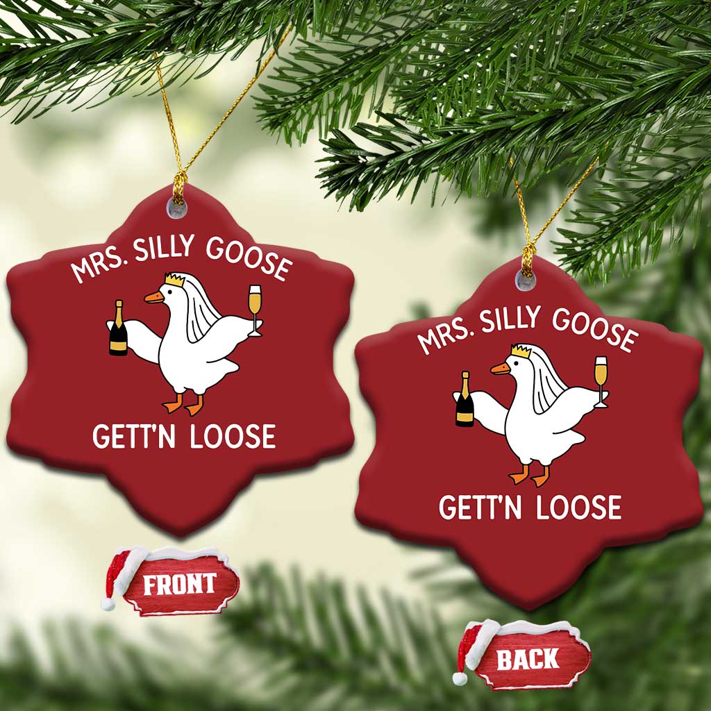 Mrs. Silly Goose Bride Christmas Ornament Funny Goose Lovers - Wonder Print Shop