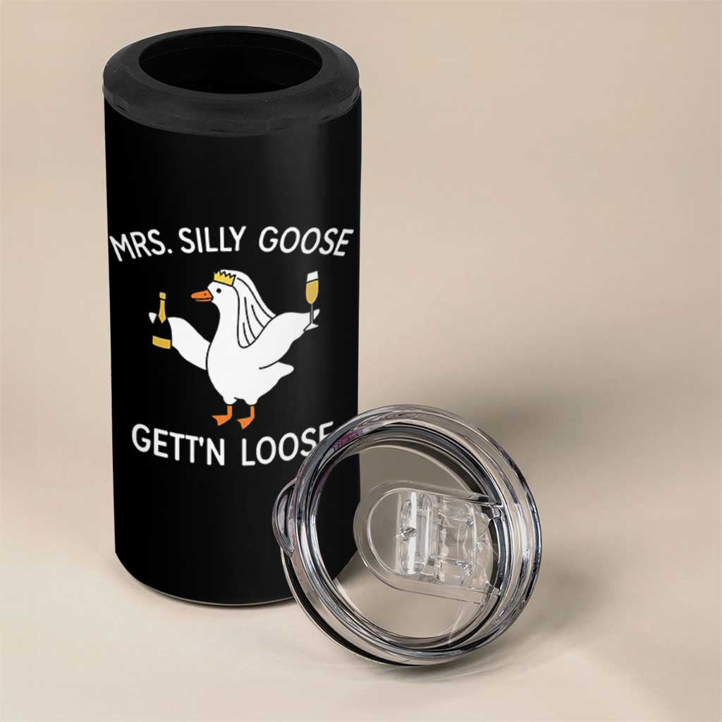 Mrs. Silly Goose Bride 4 in 1 Can Cooler Tumbler Funny Goose Lovers - Wonder Print Shop