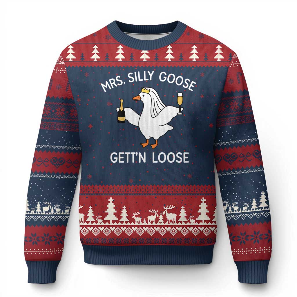 Mrs. Silly Goose Bride Ugly Christmas Sweater Funny Goose Lovers - Wonder Print Shop