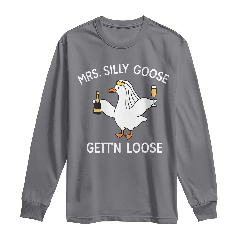 Mrs. Silly Goose Bride Long Sleeve Shirt Funny Goose Lovers - Wonder Print Shop