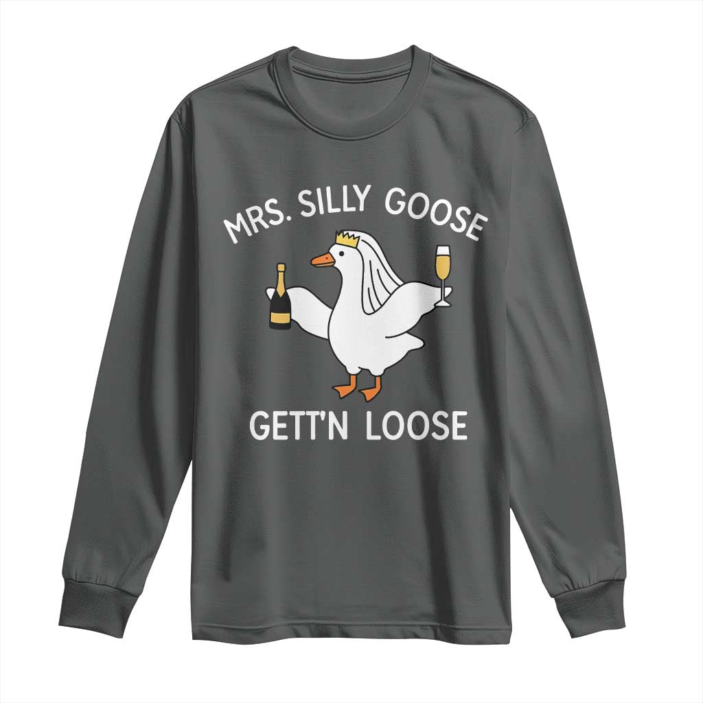 Mrs. Silly Goose Bride Long Sleeve Shirt Funny Goose Lovers - Wonder Print Shop