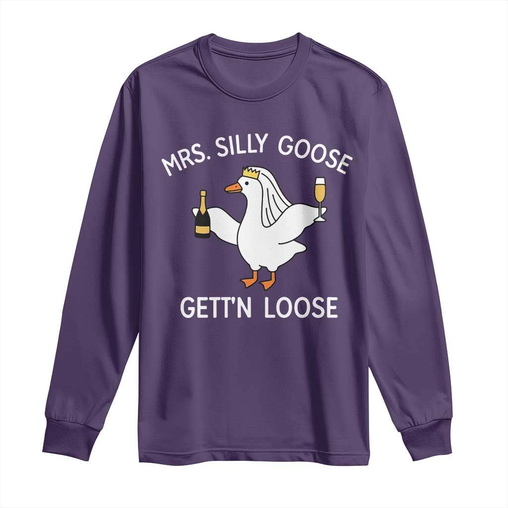 Mrs. Silly Goose Bride Long Sleeve Shirt Funny Goose Lovers - Wonder Print Shop