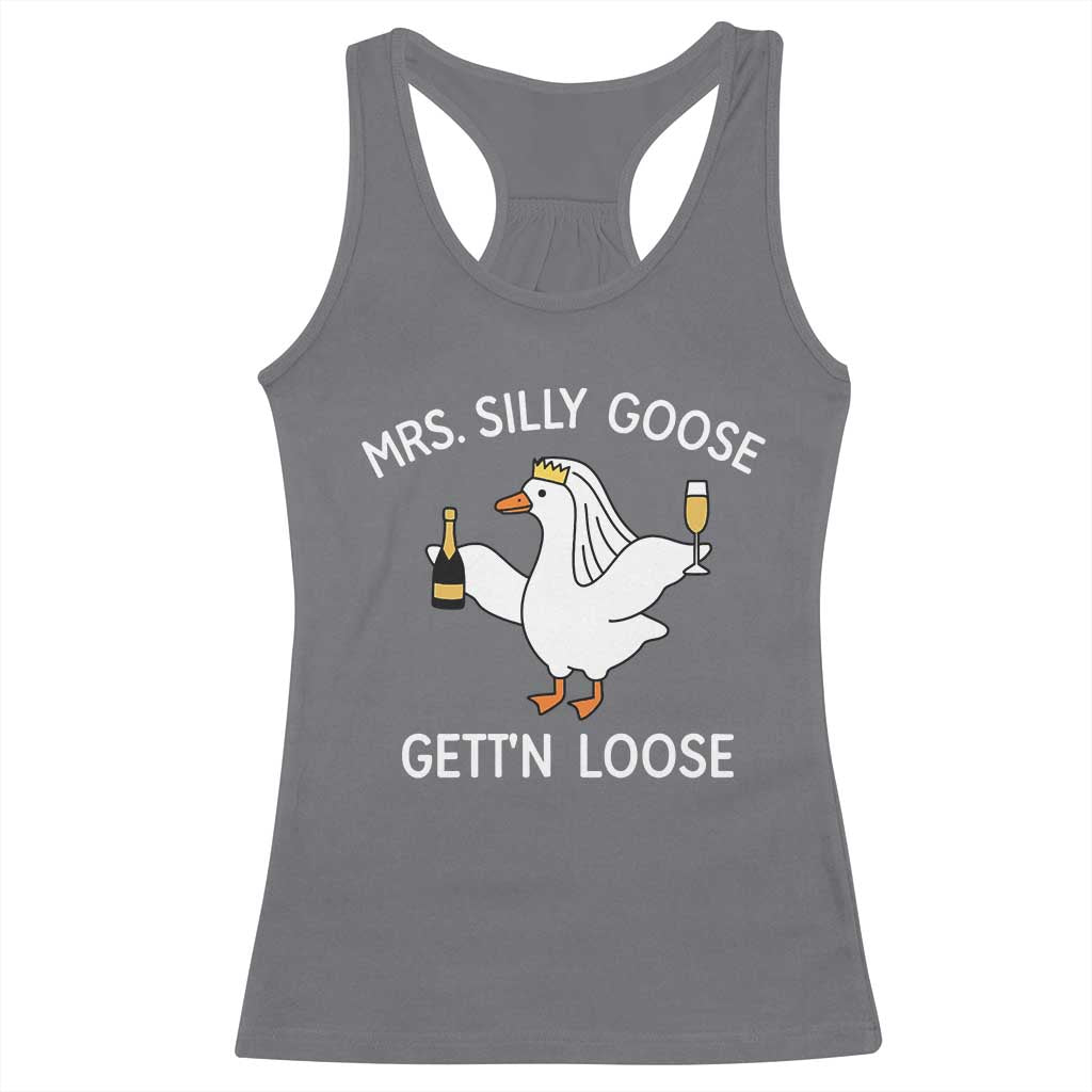 Mrs. Silly Goose Bride Racerback Tank Top Funny Goose Lovers - Wonder Print Shop