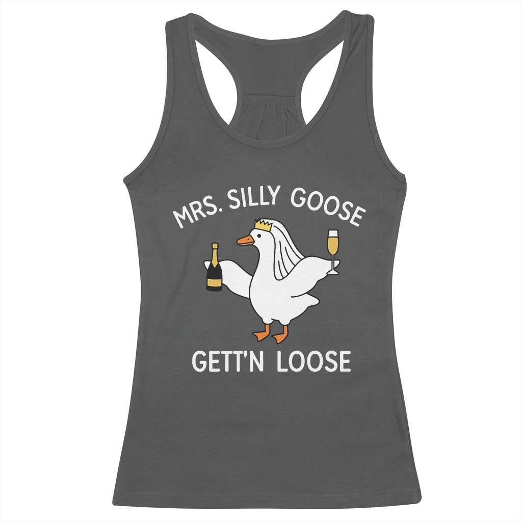 Mrs. Silly Goose Bride Racerback Tank Top Funny Goose Lovers - Wonder Print Shop