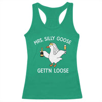 Mrs. Silly Goose Bride Racerback Tank Top Funny Goose Lovers - Wonder Print Shop